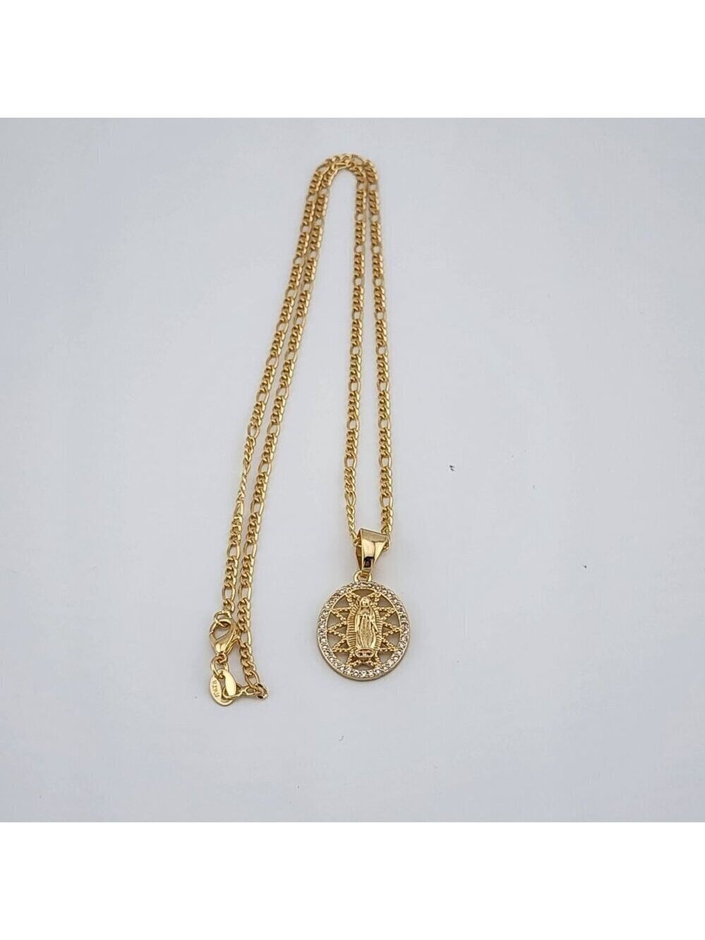 Brand New Brazilian 18k Gold Filled Virgen De Guadalupe Necklace - Picture 4 of 10